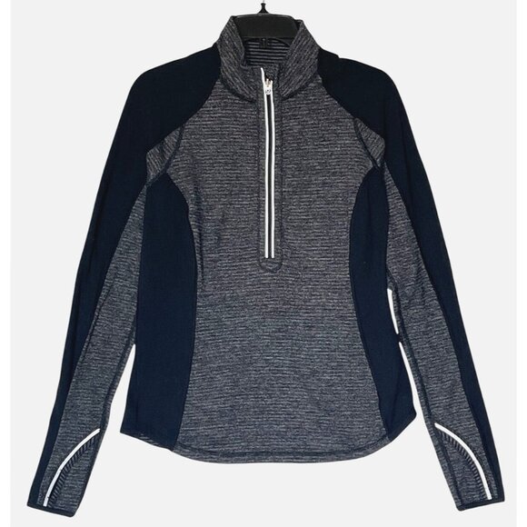 Lululemon Run U-Turn Mini Check Pique Black White Reversible Zip Pullover - Picture 1 of 15